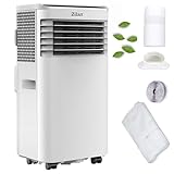 Mobile Klimaanlage 9.000 BTU mit Abluftschlauch & Fensterabdichtung Klimaanlage Mobil 24H Timer - Kühlen Ventilator 300 m³/h Luftentfeuchter 1.2 l/h Mobiles Klimagerät leise mit Fernbedienung
