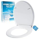 Toilettendeckel mit Absenkautomatik,WC Sitz Quick Release Funktion und Softclose - Einfache Montage Klodeckel aus Duroplast Toilettensitz,Antibakteriell,bis 250 kg, Abnehmbar,Klobrille OvalFamily Seat