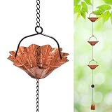 KHayRovies Regenwasserkette, Dachrinnenkette Regenablaufkette, ängende Regenkette, Regenkette Dachrinnendekoration Zum Ableiten Von Wasserfür Den Regenfänger Im Freie (Vintage Kupfer)