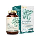 Bio Ingwer Extrakt Kapseln - 180 Kapseln hochdosiert / 600 mg reines Bio Ingwer Extrakt pro Tagesdosis/Ayurvedisch/Vegan, Zertifiziert & Nachhaltig im Glas