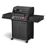 Enders® Gasgrill MONROE PRO 3 SIK TURBO SHADOW, 3-Brenner, Infrarot-Backburner, Seitenkocher, PanoVision Sicht, SWITCH GRID™ mit Sear Grate, HEAT RANGE™, 800 °C TURBO ZONE™, SIMPLE CLEAN™ #8381