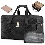 LOVEVOOK Reisetasche Damen, Große Öffnung Weekender Handgepäck Tasche Groß Travel Duffle Bag, Wasserdicht Kliniktasche Geburt Krankenhaustasche Sporttasche für Flugzeug Reise Sport Gym, Schwarz