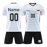 LAIFU Personalisierte Fußballtrikots T-Shirt Shorts Jeder Name Nummer Team Logo - Fußballtrikot Kinder Erwachsener Benutzerdefiniert Trikot