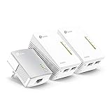 TP-Link WLAN Powerline Adapter Triple Set TL-WPA4220T KIT(600Mbit/s, WLAN 300Mbit/s, Wi-Fi Clone, Fast-Ethernet-LAN, Plug&Play, Kompatibel mit Allen HomePlug AV/AV2 Powerline Adaptern)