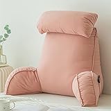 WUHUQN Lesekissen, Rückenstützkissen, Rückenlehnenkissen für Bett mit Armen, mit Taschen und Nackenkissen, ideal zum Sitzen, Lesen oder Spielen