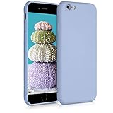 kwmobile Hülle kompatibel mit Apple iPhone 6 / 6S Hülle - gummierte TPU Silikon Handyhülle - Schutzhülle für kabelloses Laden - Case in Hellblau matt