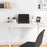 ShGaxin 824466 Schreibtischplatte, massives Kiefernholz, Weiß, 100 x 60 x 2,5 cm, Tischplatte für Schreibtisch, Esstisch, Küche