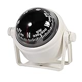 Marine Kompass, Fydun Navigation Compass Mehrzweck Sea Marine Halterung Kompass Voyager mit Innenhalterung für Boots Caravan LKW(Weiß)