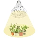 SANSI 24W LED Pflanzenlampe Vollspektrum, E27 Weiß Pflanzenlicht für Zimmerpflanzen, Grow Light mit High PPFD 117,06μmol/s/㎡, Wachstumslampe für Gewächshäusern,Innengärten, Blumen, Gemüse, Obst