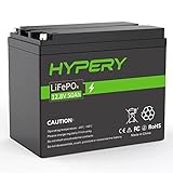 LiFePO4 Akku, 12V 50Ah Lithium Batterie, Eingebautes BMS, Deep Cycle Batterien für Backup Strom, Camping, Wohnmobil, Golfwagen, Boot, Off-Grid und Energiespeicherung zu Hause