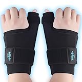 Hilph 1 Paar Daumen Handgelenk Kühlpads Gel-Handschuhe Kühlhandschuhe mit Abnehmbaren Daumen Schiene Unterstützung für Karpaltunnel, Tenosynovitis, Arthritis, Tendonitis, Mama Handgelenk
