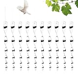10Stks Reflektierende Vogelabwehr Stäbe, 29.5cm Hochwirksamer Vogelschreck Windspirale, Hängende Reflektor Balkon Dekoration, Silber Krähenschreck Amselschreck Windspiel für Gemüsegarten Obstgarten