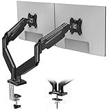 BONTEC Monitor Halterung 2 Monitore für 13-32 Zoll Bildschirme, Ergonomischer Gasfederarmständer Hält 3-9 kg mit Kabelmanagement, Neigbar, Schwenkbar, Drehbar, VESA 75/100 mm