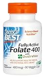 Doctor's Best - Fully Active Folate 400 mit Quatrefolic | Essentielles B-Vitamin für Gedächtnis und Stimmung - 90 Kapseln