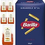 Mit Pufai Grocery, Rote Linsen Spirelli 250 Gramm x 5 STÜCK, Barilla Pasta Nudeln Girandole No 34 500 gramm