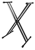 McGrey KS-200 X-Keyboardständer doppelstrebig (höhenverstellbar in 5-Stufen, klappbar, stabil) schwarz