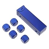 Warmhm Aluminiumlegierung Metallwürfel Satz Klein Partywürfel Für Bar Und Zuhause Blaue Würfelrequisite Für Festivalspiele