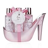 Accentra – Badeset Frauen Geschenkset MARBLE in High Heel – 3-teiliges Pflegeset mit Duschgel, Schaumbad & Bodylotion – Wellness Geschenk Set zum Geburtstag, Valentinstag & Weihnachten