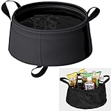 syiyunran Faltschüssel Camping Spülschüssel Faltbar - 1 Stück, Schwarz, Faltbare Waschschüssel Falteimer Waschbecken, für Campingküchen Outdoor Ein Praktisches und Aktivitäten Schüssel