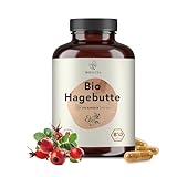 BIONUTRA® Hagebutten Kapseln Bio (270 x 650 mg), hochdosiert, deutsche Herstellung, 2-Monatspackung, vegan, ohne Zusätze, kontrolliert biologisch