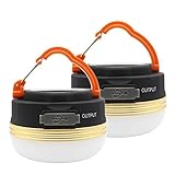 Mostop Campinglampe 2 Pack Camping Licht Laterne LED USB Wiederaufladbare Lampe Wasserdicht 3 Modi Power Bank Zeltleuchten für Outdoor Camping Wandern Notfall