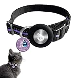 tag8 Airtag Halter Katzenhalsband, Breakaway, reflektierendes Kätzchenhalsband, kompatibel mit Air-Tag für Mädchen, Jungen, Katzen, 0,4 Zoll breit und leicht (Lila)
