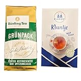 minafood-Set: 1 xBünting Tee Grünpack Echter Ostfriesentee 500 g lose +1 Diamant - Kluntje Kandis weiß - 1kg