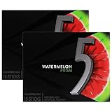 Wrigley's 5 Prism Wassermelone Zuckerfreier Gummi, 15 Sticks, 40 g, 2 Stück