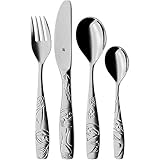 WMF Faultier Kinderbesteck Set 4-teilig, Kinderbesteck Edelstahl, Besteck Kinder ab 3 Jahre, Cromargan poliert, spülmaschinengeeignet