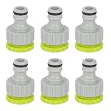 6 Stück Wasserhahn Anschluss, Garten Hahnverbinder Wasserhahnanschluss, 2-in-1 Garten Schraubgewinde Hahnverbinder, Schlauchanschluss Set für Bewässerungs, Kunststoff Schlauch Anschluss Hahnadapter