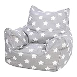 Knorrtoys 68211 - Kindersitzsack - Stars white, 40 x 50 x 43 cm