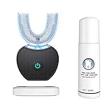 Ultraschall Automatische Zahnbürste Auto Sonic Zahnbürste, Zahnaufhellungsbürste mit Timer Drahtlose Aufladung 360° Ultraschall-elektrische Zahnbürste für Erwachsene (schwarz)