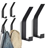 Kssvzz 6 Stück Schwarz kleiderhaken Wand zum Bohren-Schrauben unsichtbar, Moderne Garderobenhaken Garderobenleiste Wand für Garderobe, Jacken, Mäntel, Cap, Schals, Handtuch, Handtaschen und Mehr