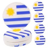 LIGHTAOTAO 6 Stück Tennis Schläger Vibrationsdämpfer Teiliges Silikon Stoßdämpfer mit Uruguayan Flaggenmotiv Langlebig Sicher Haftend für Tennisspieler und Geschenkzwecke