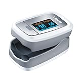 Beurer PO 30 Pulsoximeter, Messung von Sauerstoffsättigung (SpO₂) und Herzfrequenz (Puls), Fingeroximeter mit Farbdisplay, schmerzfreie Anwendung am Finger, 6,1 x 3,6 x 3,2 cm, weiß