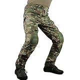 zuoxiangru Herren Multicam Taktische Hose Multi-Pockets Militär Camo Outdoor Airsoft Combat Jagdhose mit Knieschützern (CP, Tag 34)