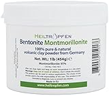 Bentonit Montmorillonit Pulver 1 Pound - 454 g | ULTRAFEIN | Montmorillonitgehalt 95% | natürlicher Mineralstaub | Heiltropfen®