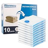 Wenrecu 10 STK Vakuumbeutel für Kleidung – Wiederverwendbare Kleidungs Aufbewahrungsbeutel Vakuumbeutel, mit Dicht und Platzsparende Reisebeutel, für Kleidung, Bettdecken, Bettwäsche usw (30 x 40 cm)