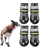 Hundeschuhe: Nicht wasserdichte Hundestiefel, Pfotenschutz für den Außenbereich | 4 x strapazierfähige Schutzschuhe, atmungsaktive Hundestiefel für kleine, mittelgroße Hunde, G