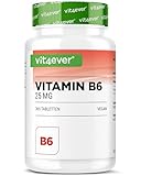 Vitamin B6 als P-5-P - 365 Tabletten - Hchdosiert mit 25 mg (Pyridoxal-5-phosphat) - Premium: Bioaktives Vitamin B6 - Ohne unerwünschte Zusätze - Vegan