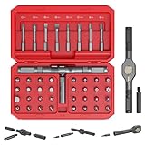 42-IN-1 Ratschenschraubendreher Set – Magnetisches Schraubendreher mit Abnehmbarem Griff, 58-Zahn-Ratsche, 40pcs S2 Bits, Farbcodiert – für Möbelmontage, Heimwerken, Auto & Haushalt (Rot)