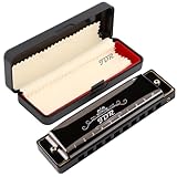 JDR Mundharmonika, 10 Löcher, 20 Töne, mit 1 mm Plattenstruktur, für Anfänger, Kinder, Musiker geeignet für jeden Anlass, wie Blues, Folk, Jazz und Pop