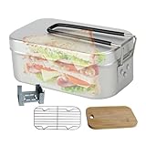 Tragen Sie eine Lunchbox im Freien leicht – Camping Lunchbox, langlebiges Kochgeschirr | Tragbare isolierte Faltpfanne Aluminiumbox mit Edelstahlständer