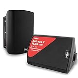 Pyle Musikbox Bluetooth Outdoor Lautsprecher Box Wasserdicht – Marine Speaker Outdoor & Indoor – Box 2-Wege für Außen & Innen, Wand & Theater, Schwarz