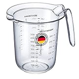 Westmark Messkanne, Mehrsprachige Messskalen und verschiedenen Maßeinheiten, Füllvolumen: 0,5 l, Kunststoff, Transparent, 30642270