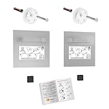 hang-it Spiegelbefestigung Set Premium M - 2 Stück Spiegelbleche 100x100 mm und Exzenterscheiben - 100x100mm - Spiegelhalter