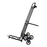 Sackkarre Treppensteiger klappbar, Treppensackkarre 6-Rad Treppenkarre, 210kg Traglast, Klappbar & Höhenverstellbar, 73-114,5cm, PU-Rollen für Innen & Außen