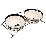 Trixie Eat on Feet Two Hundenapf-Set aus Keramik, 1,6 l, mehrfarbig