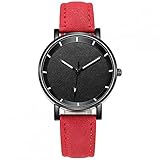 Uhr Damen Armbanduhr Damenuhren Quarzuhr Watch für Frauen Damen, Luxusuhren Quarzuhr Edelstahl Zifferblatt Casual Armbanduhr Mädchenuhr Damenuhr rot Ainiyo318