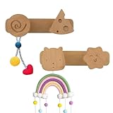MOROBOR Kinder-Kleiderhaken, Wandhalterung, 2 Stück, Holzgarderobe, dekorative Haushaltsgegenstände, Haken, Kinderzimmer, Dekoration, Eingang und Badezimmer, Aufhänger für Handtücher, Hüte, Taschen